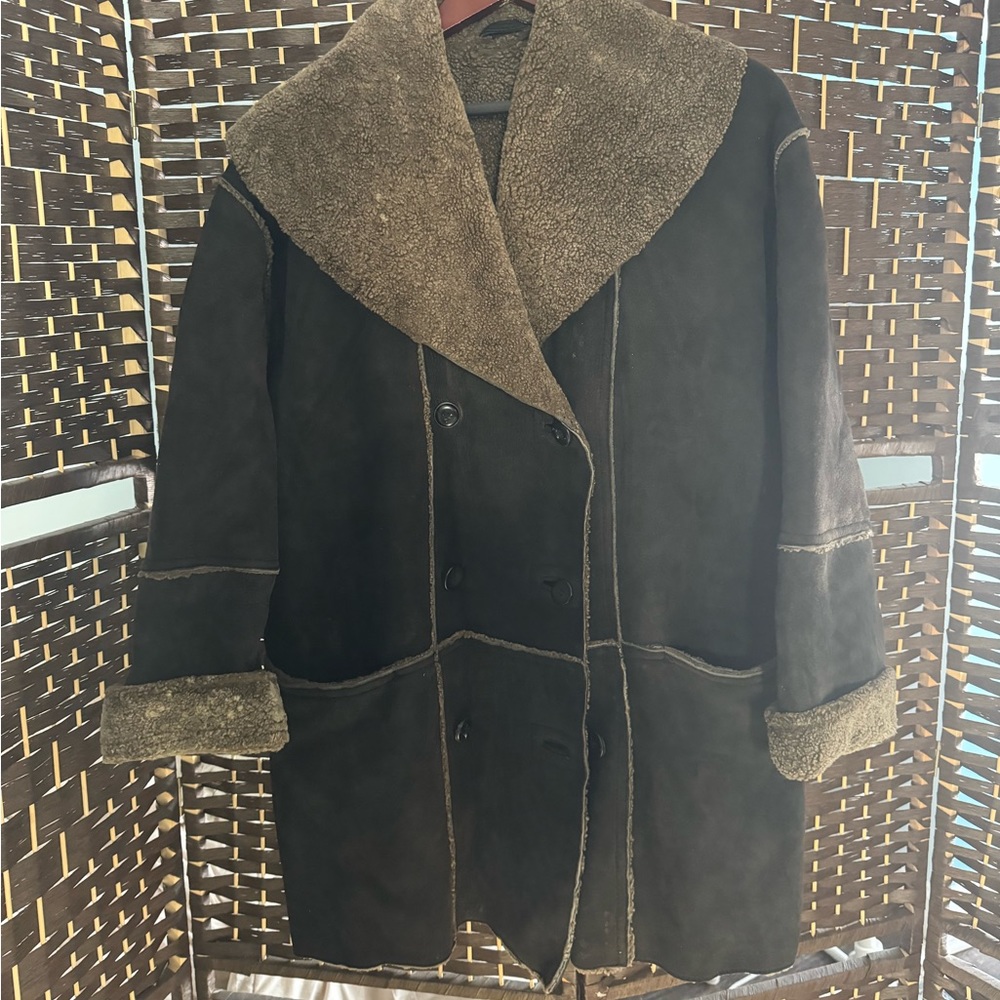Brown suede overcoat